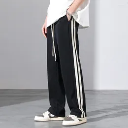 Men's Pants 2024 Spring Striped Casual Men American High Street Straight Leg Full Length Loose Versatile Daily Sweatpants Male