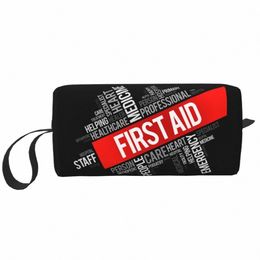 first Aid Word Cloud Collage Makeup Bag Women Travel Cosmetic Organizer Kawaii Doctor Nurse Storage Toiletry Bags o3D0#