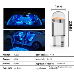 10PCS Car Lights T10 W5W Canbus COB Glass Interior Parts Bulbs 6000K White Auto Licence Plate Lamp Dome Read Light 12V Universal
