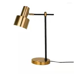 Table Lamps Golden Plated Iron Shade Adjustable Decorative Lamp