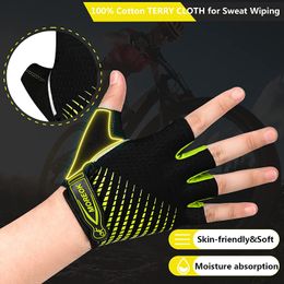 BIKINGMOREOK Cycling Gloves Half Finger Bike Gloves 5MM Liquid Gel Pads Bicycle Gloves Shock-Absorbing Mountain Bike Gloves