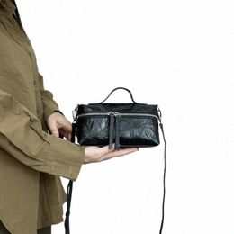 new luxury classic pleated cowhide square box single shoulder carrying crossbody bag v5oI#