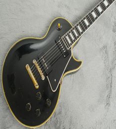 Ebony Fingerboard 1958 Black Beauty Electric Guitar Yellow Body Binding 5 layers Pickguard Pearl Block Inlay Gold Hardware5459362