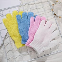 Five Fingers Bath Gloves Shower Towel Scrub Gloves Body Massage Sponge Bath Gloves Adults Children Home Supply Cleaning Gloves