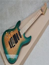 Factory Lefthanded 24 Frets Tremolo Bridge Electric Guitar with Golden hardwareActive Circuitcan be customized5433194