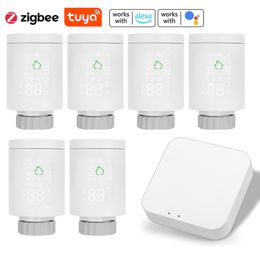 ZigBee 3.0 TRV Thermostat Tuya Radiator Actuator Valve Smart Programmable Temperature Controller Alexa GoogleHome thermostaat