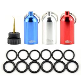 Mini Diving Cylinder Valve with 12 O-Rings Kit Diving Tank Aluminum Diving Bottle Dive Key Chain for Diving