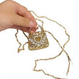 gold Mini Crossbody Bag For Women 2023 New Summer Versatile Cross Body Bag Luxury Designer Shiny Diamd Bag Handbag Clutches P9iQ#