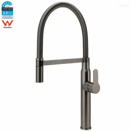 Kitchen Faucets KYLINS Pull Out For Washbasin Stainless Steel Gourmet Tub Gun Metal Grey Faucet Sink Tap Tapware