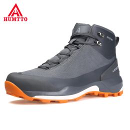 Shoes Humtto Hiking Boots Waterproof Trekking Shoes Mountain Sport Camping Climbing Sneakers for Men Work Safety Tactical Mens Shoes