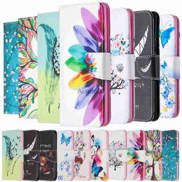 Cell Phone Cases Painted Leather Flip Case For Samsung Galaxy Note 8 9 10 20 S8 S9 S10 S20 FE S10E Plus Ultra Soft Cover Wallet Etui Coque yq240330