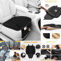 Upgrade Cushion With Storage Pouch Breathable Soft Fabric Car Interior Seat Cover Pad Mat For Auto Supplies Office Chair
