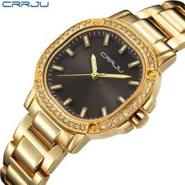 CRRJU Women Watch Luxury Brand Fashion Casual Ladies Gold Watch Quartz Simple Clock Relogio Feminino Reloj Mujer Montre Femme259l