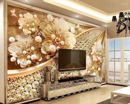 Wallpapers Custom Luxury Wallpaper Home Decor Jewellery Flower 3D Murals Living Room 3 D For Walls