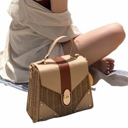 new 2023 Bohemian Straw Bags for Women Beach Handbags Summer Vintage Rattan Bag Handmade Kintted Crossbody Bag m4UU#