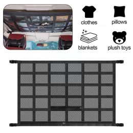 Car Roof Top Ceiling Cargo Storage Net Elastic String Mesh Colour Interior Storage Network Bag Black Organiser Pocket K9Y5