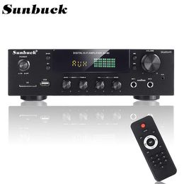 SUNBUCK 2000W Home Theatre Amplifiers HiFi bluetooth Power Amplifier Stereo Audio Karaoke FM Receiver USB SD 2 Mic Input