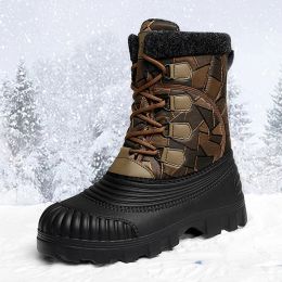 Boots Marson Men Boots Winter New Camouflage Plus Veet Snow Boots Male Keep Warm Outdoor Climbing Mountain Slipresistant Men Shoes