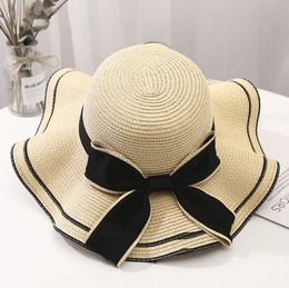 Fashion Straw Wide Brim Hats Luxe Sun Fitted Hat European and American Gold Braided Female Loose Sunscreen Sunshade Flat Cap