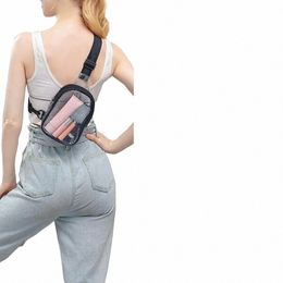 sports Fanny Pack Clear Sling Bag Waist Bag Chest Bag Crossbody Waterproof Transparent Jelly Adjustable Strap Women x3dx#