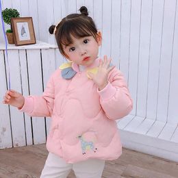 Down Coat Autumn And Winter Girls Jacket Children Middle Small Flower Liner Baby Cute Fashion Warm