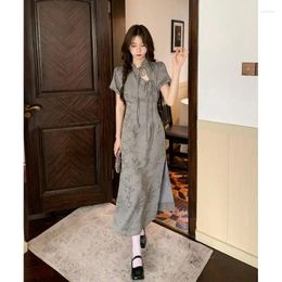 Ethnic Clothing 2024 Chinese Style Improved Qipao Dress Women's Split Long Skirt Modern Daily Sexy Cheongsam
