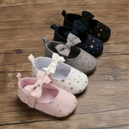 Kleinkind Girl Crib Schuhe Neugeborene Mädchen Jungen Bowknot Weiche Sohle Dot -Druck lässige Schuhe Baby Schuhe Mädchen Infant Schuhe