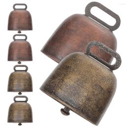 Party Supplies 6 Pcs Metal Cowbell Ring Chime Bells Pet Cattle Ornament Large For Decoration Copper Cowbells Bulk