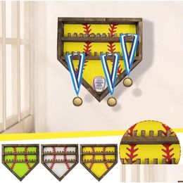 Titanium Sport Accessories New Championship Ring Display Stand Decorated Baseball Medal Gift Box Wood Crafts And Wall Drop Delivery Otmxu