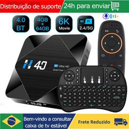 Set Top Box H40 Android 10.0 TV Box Voice Assistant 6K 3D 2.4G 5.8G Wifi 4GB RAM 32G 64G Very Fast Smart Mi s Box Free Shipping to Brazil Q240330