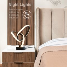 Modern LED Spiral Table Lamp RGB Desk Bedside Lamp Touch Control Nightstand Light Living Room Bedroom Reading Light