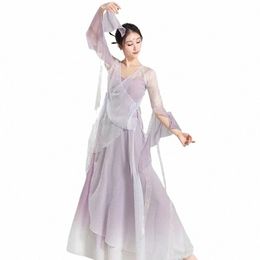 classical dance clothes elegant immortal body charm gauze clothes Dance in China hanfu training clothes table performance a66z#