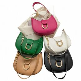 women PU Leather Fi Designer Crossbody Bags Travel Shoulder Bags Cute Half Crescent Handbags Purse Ladies Underarm Bags v1ob#