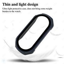PC Hard Case + Glass for Xiaomi Mi Band 8 7 6 5 4 NFC Accessories Screen Protector Bumper Protective Case for Mi Band8 Miband8