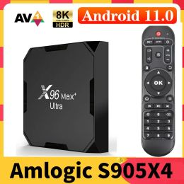 X96 Max Plus Ultra Amlogic S905X4 TV Box Android 11 AV1 8K Dual Wifi BT Android 11.0 Media Player 4GB 32GB 64GB Set Top Box