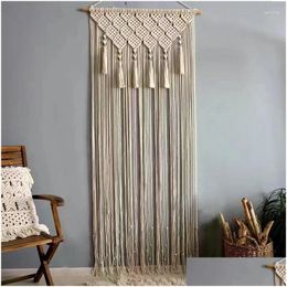 Curtain Drapes Rame Room Doorway Divider Window Curtains Bohemian Romay Wall Hanging For Bedroom Backdrop Home Decorrtion Drop Deliver Otb3X