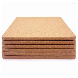 Table Mats Cork Trivet 6 Pcs High Density Thick Square Trivets For Dishes 8 Inch Multifunctional Easy Instal
