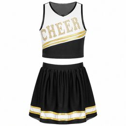 high School Cheer Leader Costume for Girls Halen Outfit Cheerleading Uniform Carnival Party Cosplay Fancy Dr Up Clothes U1F0#
