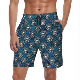 Men's Shorts Summer Gym Man Gothic Skull Sports Hipster Modern Custom DIY Beach Vintage Fast Dry Swim Trunks Big Size