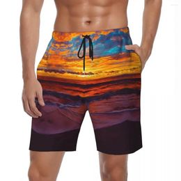 Men's Shorts Summer Gym Men 3D Seaside Sunrise Running Aesthetic Custom DIY Board Short Pants Hawaii Quick Dry Beach Trunks Plus Size