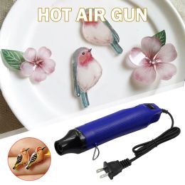 Electric Heat Gun Fast Heat 300W Tiny Hot Air Gun Kit 1m Long Cable 110V Power Hot Dryer for DIY Craft Embossing Shrink Wrapping