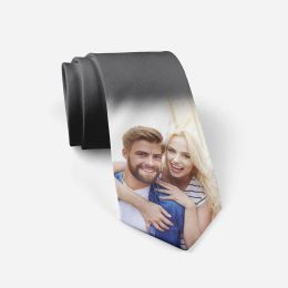 Personalised Valentine's Day Couple Photo Tie 8cm Wide Polyester Casual Party Wedding Men's Necktie Fun Shirt Accessories