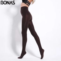 Bonas 80d Women Spring Tights High Elastic Solid Autumn Pantyhose 여성 섹시한 슬림 레그린 여성 스타킹 플러스 사이즈 콜란트 emme