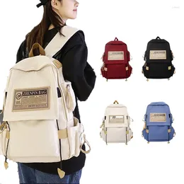 Backpack Men's Large Capacity Waterproof Design Niche Computer Bag Junior High School Girls Retro Printed Schoolbag