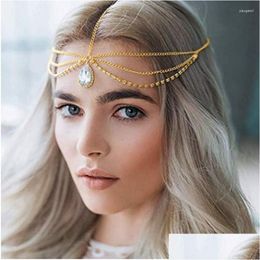 Hair Clips Barrettes Missgrace Bohemian Rhinestone Bridal Head Chain Jewelry For Women Headpiece Crystal Accessories Drop Delivery Hai Otlci