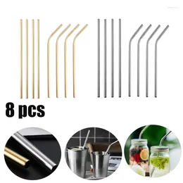 Drinking Straws Reusable Metal Set 304 Stainless Steel Straw Milk Drinkware Bar Party Accessory