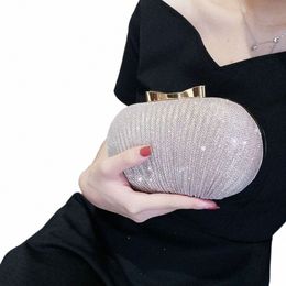 elegant Rhinestes Clutch Egg Shape Evening Bag Wedding Bridal Beaded Women Evening Bag Chain Shoulder Handbags Luxury f636#