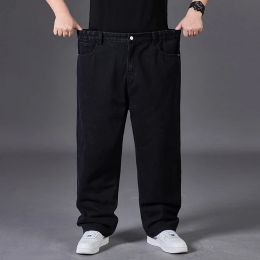 Män baggy klassiska jeans överdimensionerade 42 44 46 48 50 breda ben denim byxor vårhösten raka avslappnade byxor plus storlek kläder