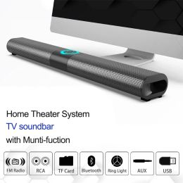 Soundbar Home Theater TV Sound Bar 360° Surround Stereo Wireless Bluetooth Soundbar Echo Wall FM Radio RGB Light Sound System Soundbox