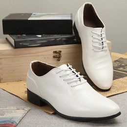 Dress Shoes Men's Lace Up Formal Korean Solid Colour Pointed Toe Leather Oxford Mens Casual Patent Footwear